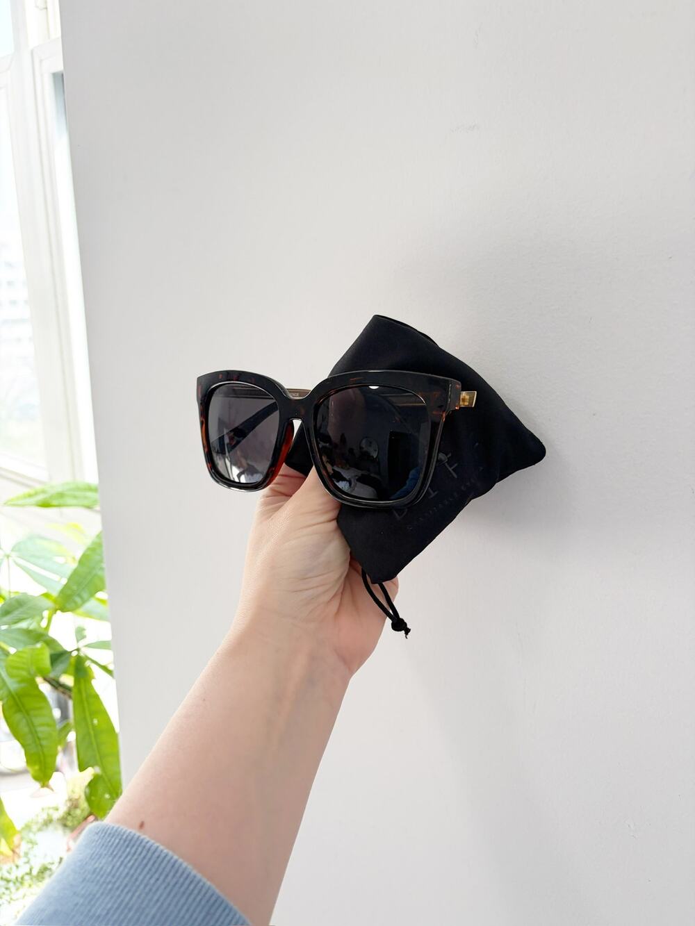 Diff Tortoise Shell Sunglasses with Carrier Bag